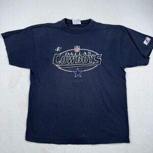 Vintage Dallas Cowboys Shirt Mens Large Blue NFL Football Logo Athletic 90s